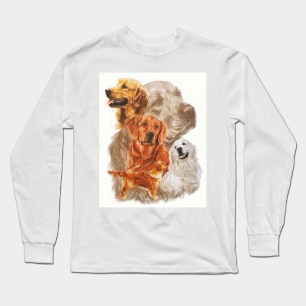 Golden Retriever Medley Long Sleeve T-Shirt by BarbBarcikKeith